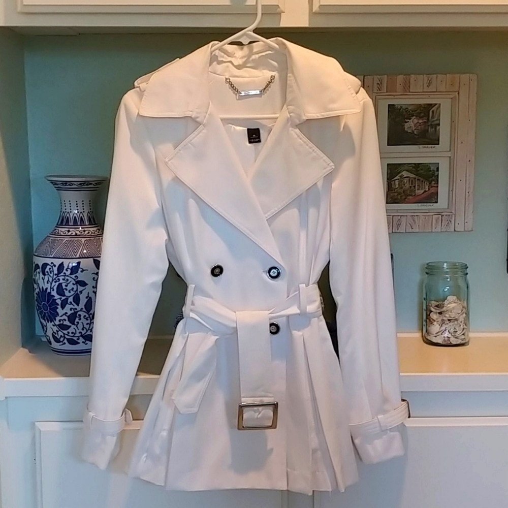 Trench Style Jacket by White/Black
